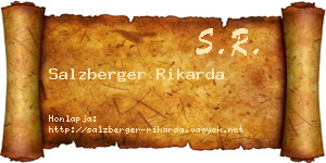 Salzberger Rikarda névjegykártya